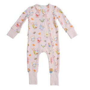 Angel Dear Breakfast Club Pink 2 Way Zipper Romper